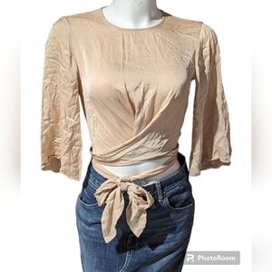 Zara Satin Effect Wrap Blouse Size Small